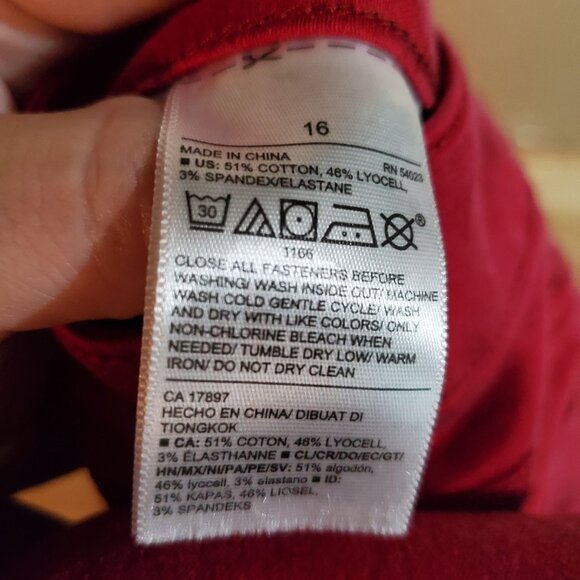 Old Navy Jeans Womens Size 16 Red Rockstar Super Skinny Button Fly Stretch Denim - Picture 3 of 10